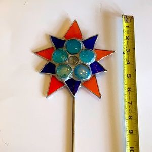 HAND MADE GLASS GARDEN STAKE